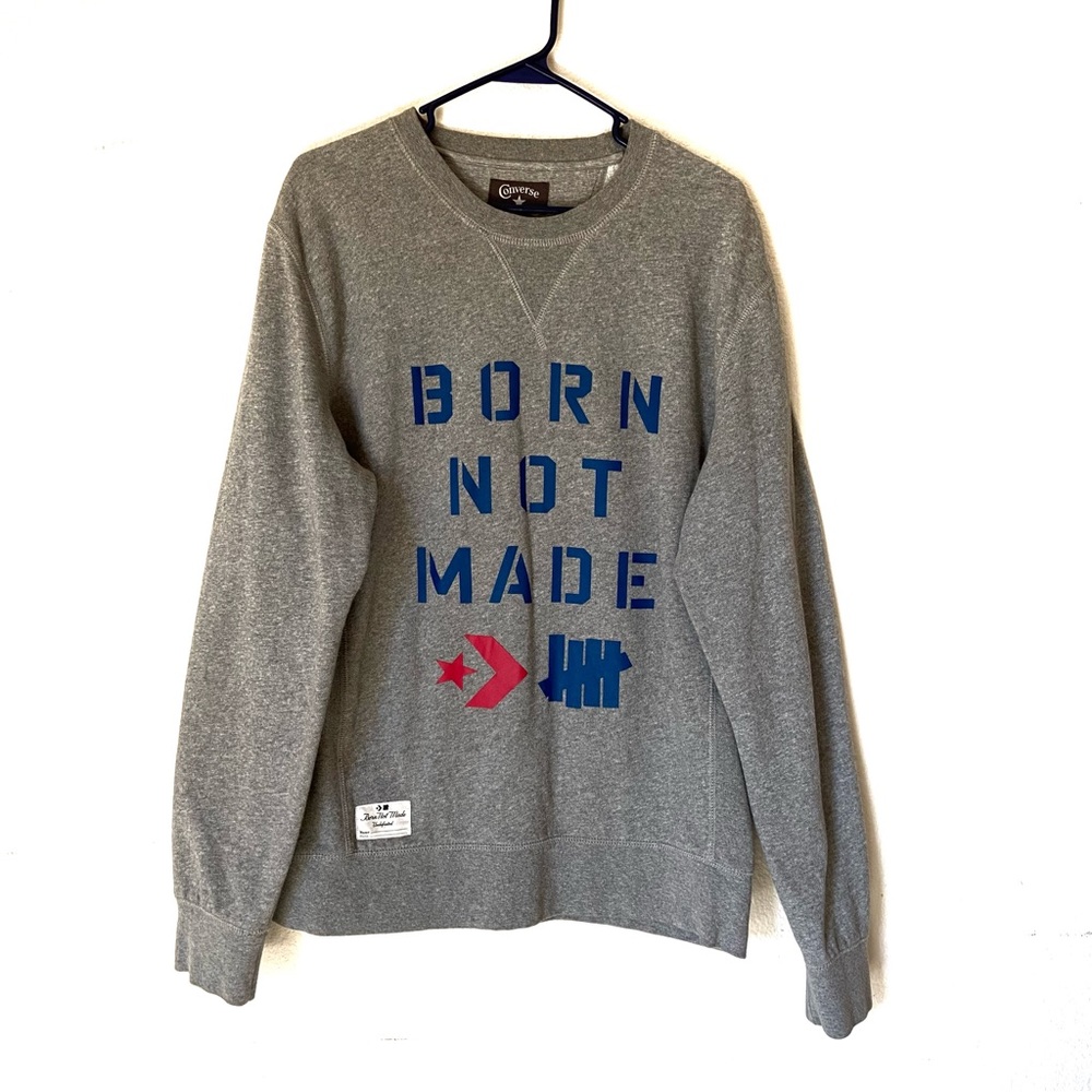 Undefeated Crewneck Sweatshirt Born Not Made Grey Large